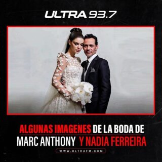 La revista Hola! USA compartió en exclusiva imágenes de la boda del salsero Marc Anthony con la modelo Nadia Ferreira, quienes se casaron el pasado sábado en Miami en una ceremonia repleta de rostros reconocidos en la que no se permitieron los móviles con el fin de que no se filtrara ninguna imagen.

#marckanthony #ultra937fm